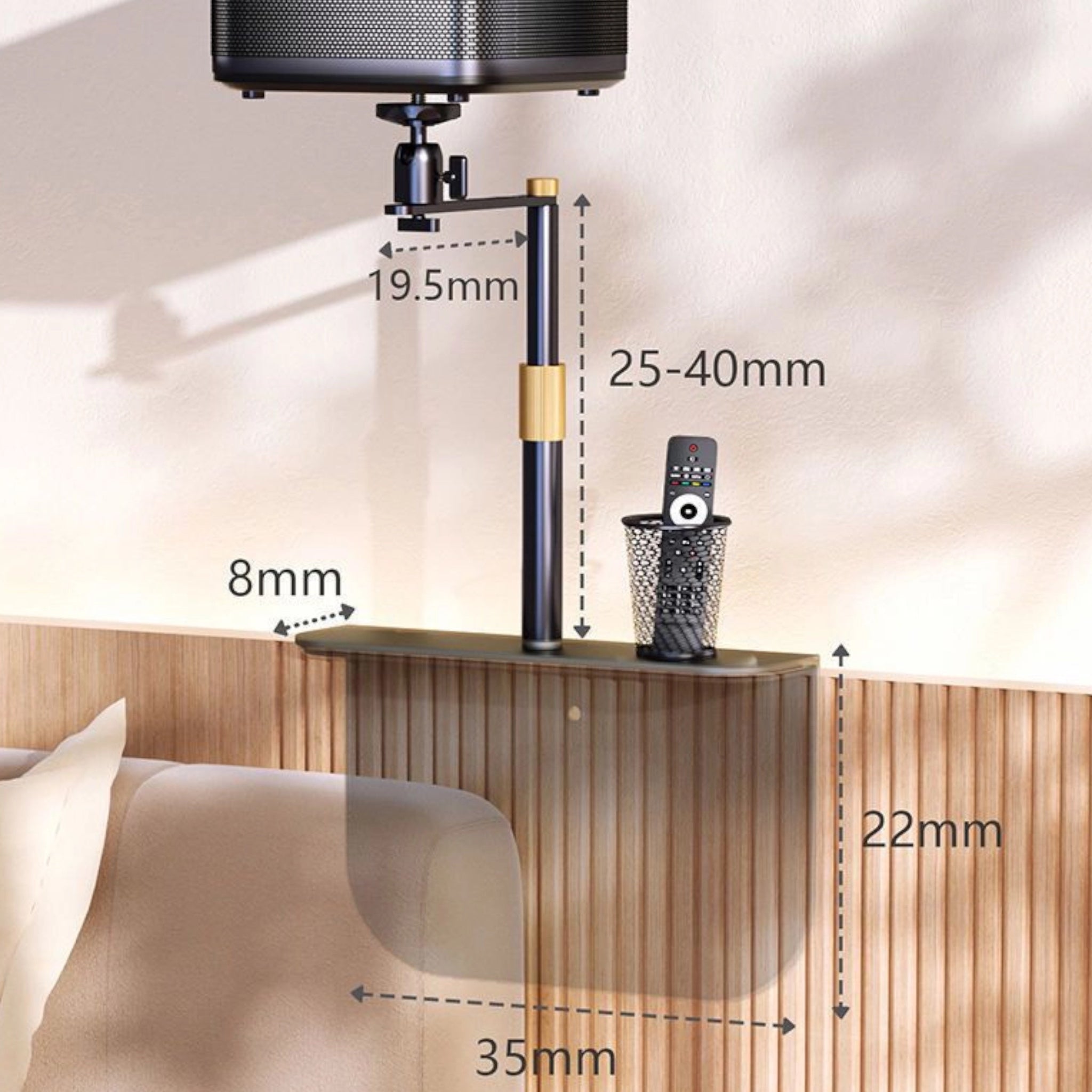 Support 2 en 1 pour Projection Facile au Plafond, Installation sur Tête de lit et Table de Nuit