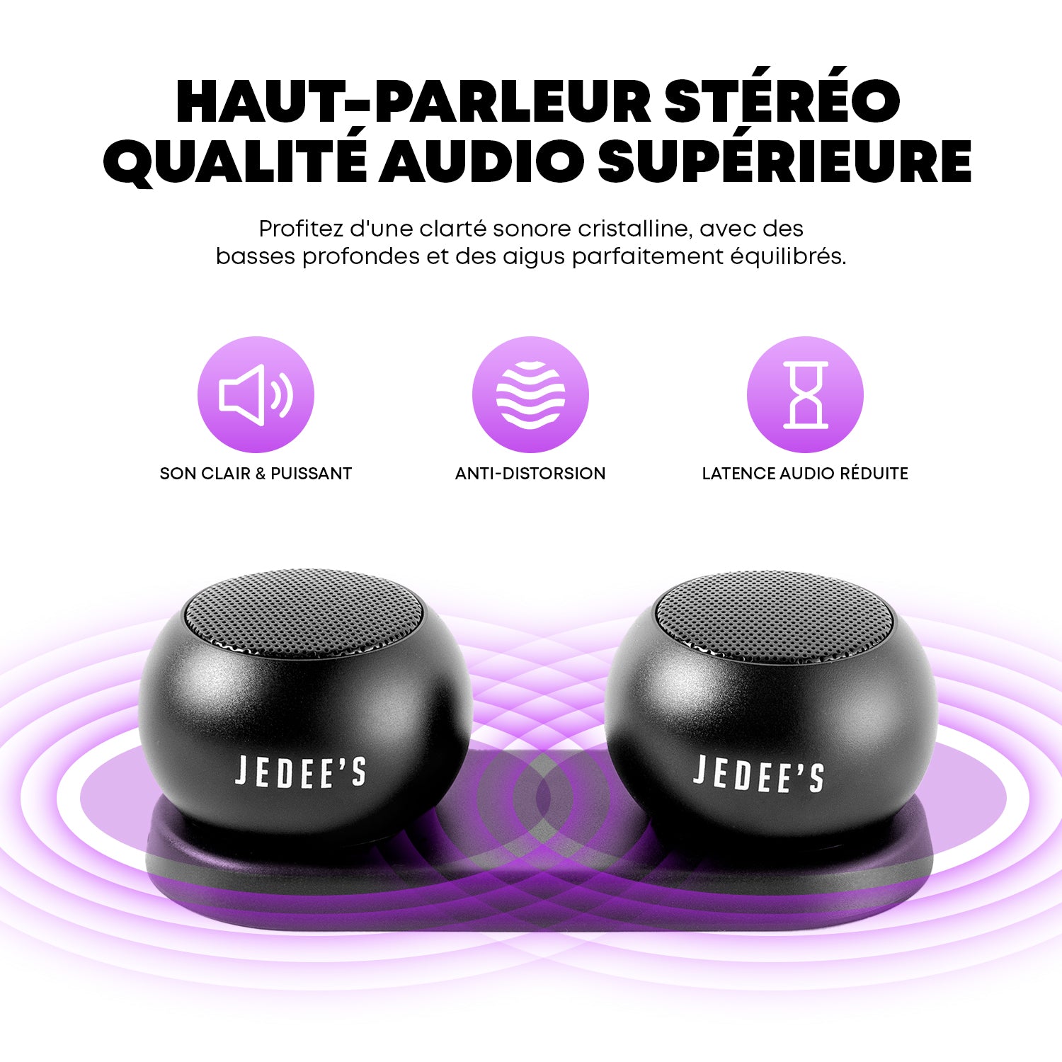Mini Enceinte Bluetooth duo Avec Station de charge Magnétique Jedee's