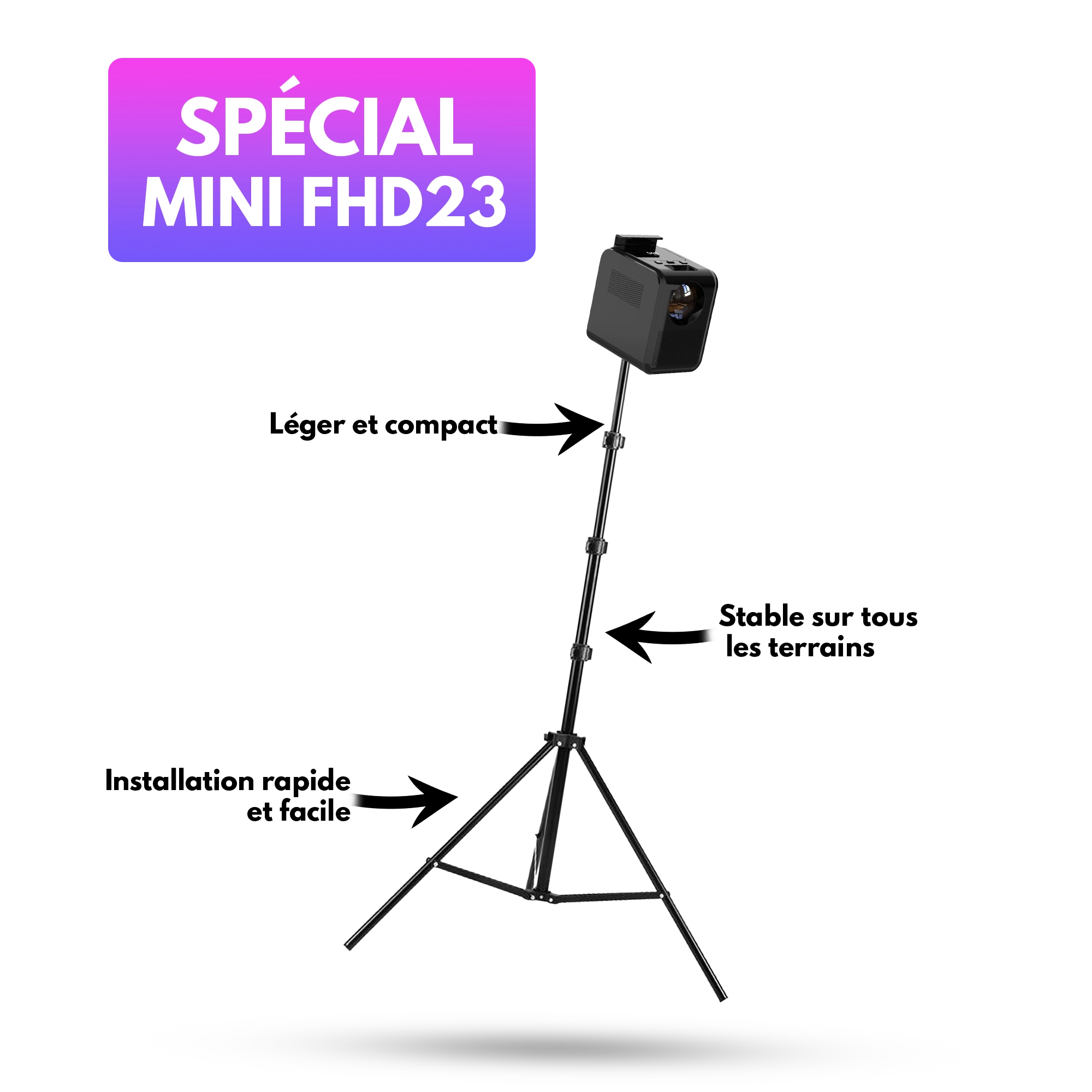 Trépied Pliable Pour Vidéoprojecteur Portable | Ajustable en Hauteur