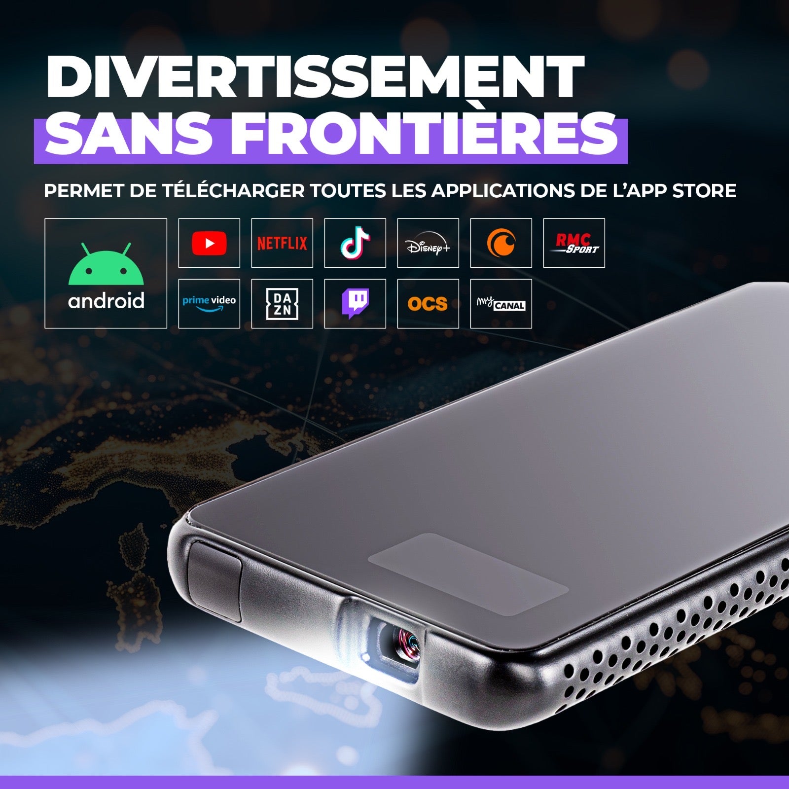 Vidéoprojecteur Portable Black card HD