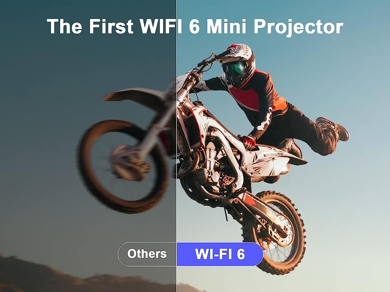 Mini projecteur Portable Auto Keystone, Vidéoprojecteur Intelligent 4K/200 ANSI avec WiFi 6, BT 5.0, 130 Pouces, retournement à 180 degrés, système d'exploitation Android 11.0 intégré